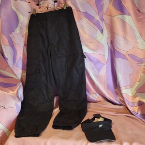 Fabletics Cargo Pants Large + Visor Women's Gym Wear Sportswear Athletic Running
